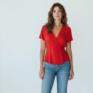 Karl Lagerfeld Paris minimalist, office core, preppy, Classic core, wrap shirt